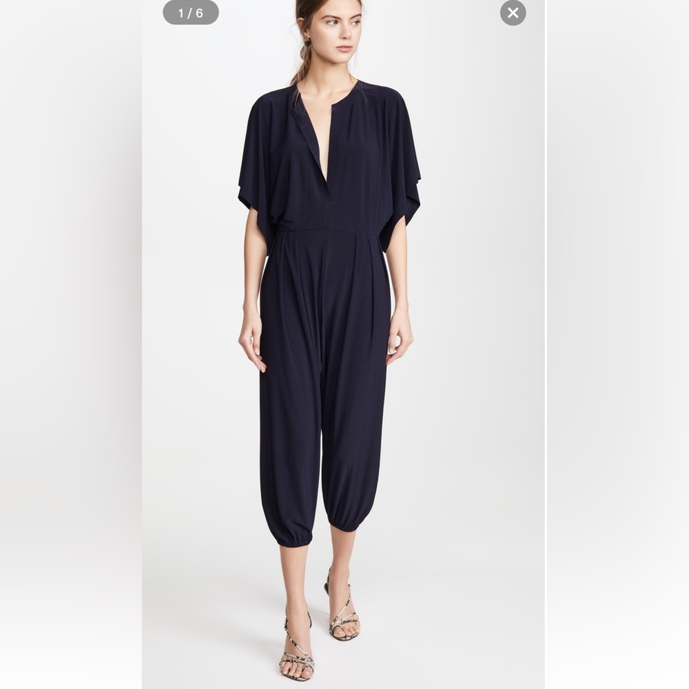 NWT Norma Kamali Rectangle Jog Jumpsuit Midnight size M